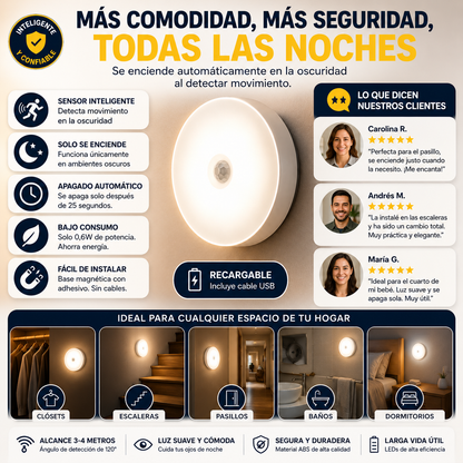 Luz LED Nocturna con Sensor de Movimiento