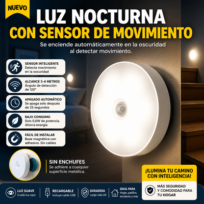 Luz LED Nocturna con Sensor de Movimiento