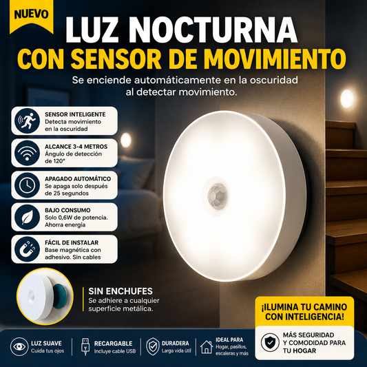 Luz LED Nocturna con Sensor de Movimiento