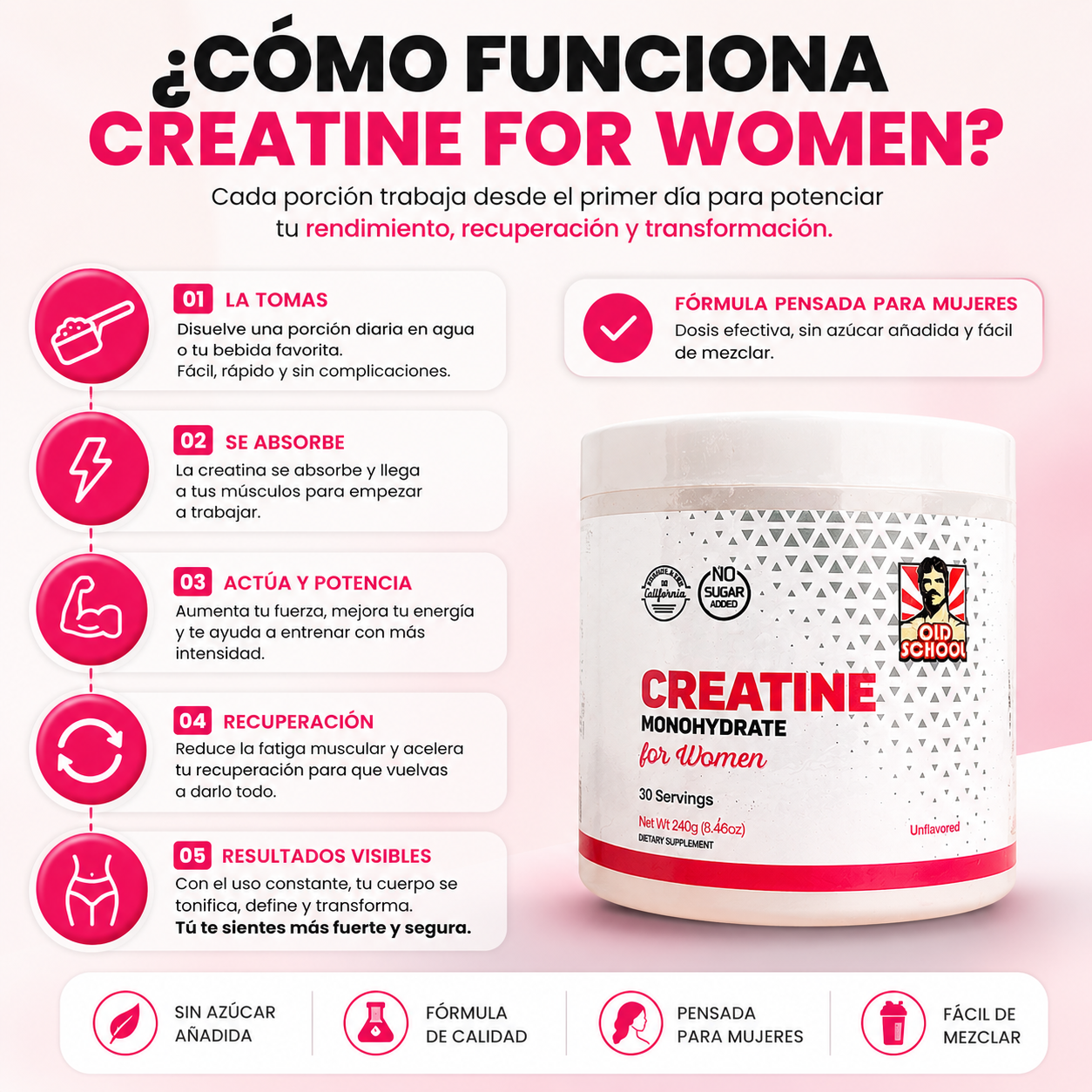 Sculptiva™ Creatina Monohidratada para Mujer + Ebook Gratis