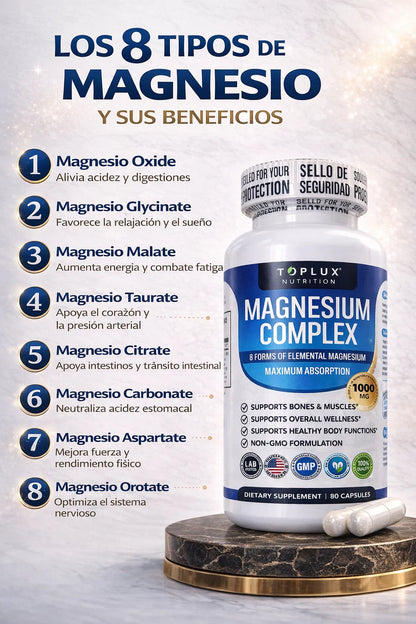 Magnesium Complex 1000 mg ORIGINAL 8 tipos de magnesio en 1